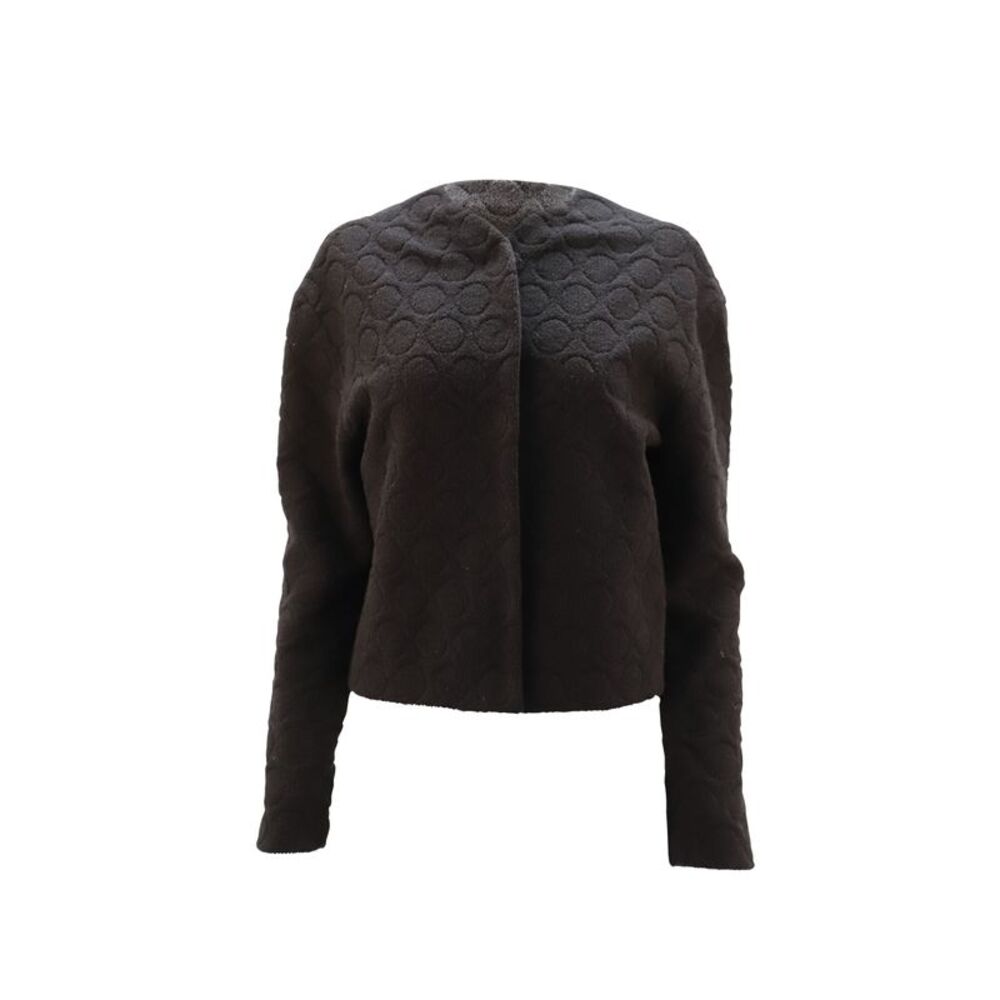Marc Jacobs Collarless Jacket in Black Wool